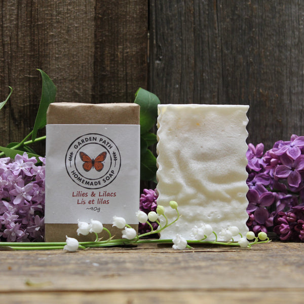 Savon Lys & Lilas (durée limitée) | Légèrement parfumé et floral - Garden Path Homemade Soap